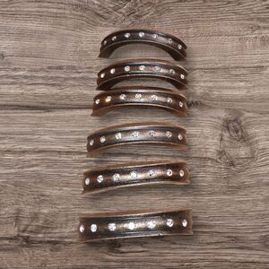 Set of Six Brown Rhinestone Bangles